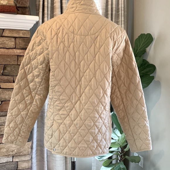 LANDS End quilted tan jacket size Medium - Picture 2 of 7